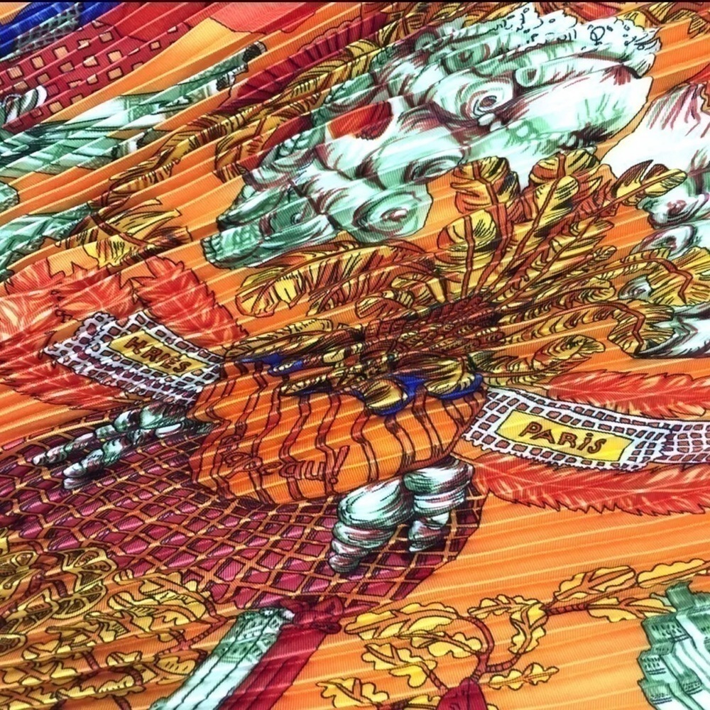 HERMES chapeau Carre 90 Multicolor Silk - Picture 7 of 17